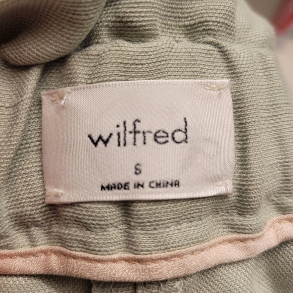 ❤ 3 For $35 Aritzia wilfred waist tie front high waist linen shorts loose fit 6 - Picture 5 of 5